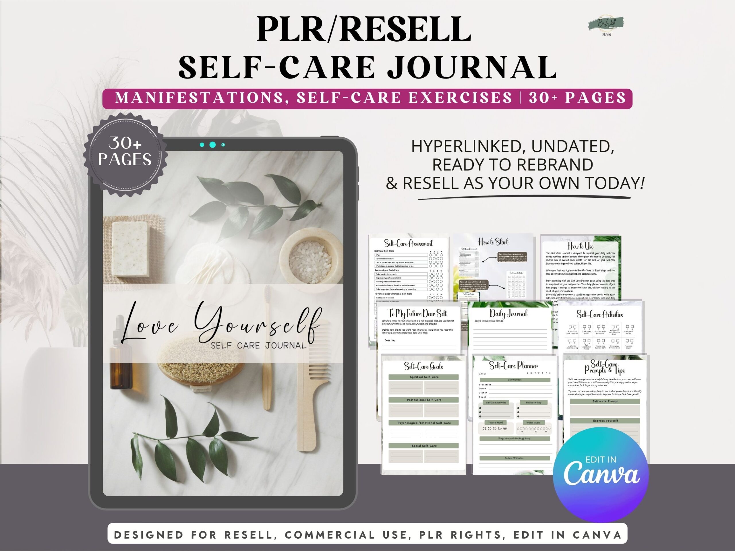 PLR Self Care Journal