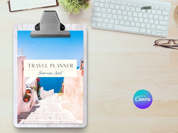PLR, Resell, Commercial Use Travel Planner Template, Vacation planner, Travel Itinerary, Editable Canva Template, Packing List - Image 6