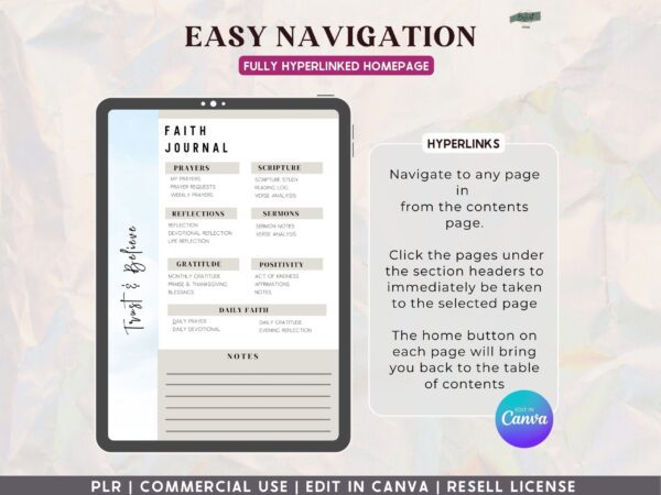 PLR, Resell, CommerGodcial Use Prayer Journal Template, Faith Journal, Canva Journal Template, Editable Journal, Canva Templates, Digital, - Image 4
