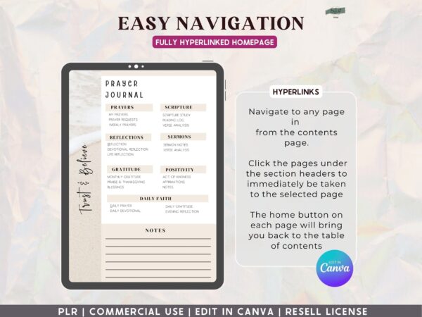 PLR, Resell, Commercial Use Prayer Journal Template, Faith Journal, Canva Journal Template, Editable Journal, Canva Templates, Digital, - Image 11