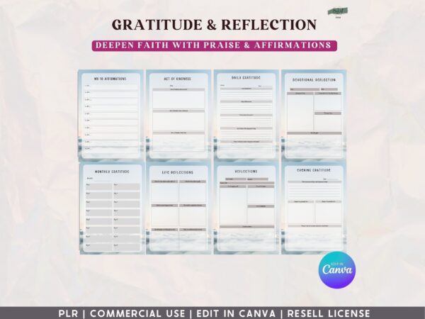PLR, Resell, CommerGodcial Use Prayer Journal Template, Faith Journal, Canva Journal Template, Editable Journal, Canva Templates, Digital, - Image 11