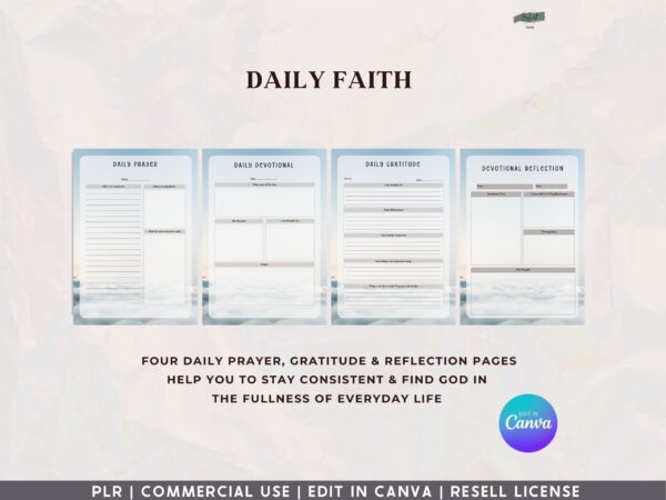 PLR, Resell, CommerGodcial Use Prayer Journal Template, Faith Journal, Canva Journal Template, Editable Journal, Canva Templates, Digital, - Image 10