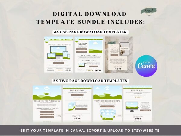 Canva Download Instructions Template, Etsy Digital Product Instructions, PDF Deliverable Template, Digital Download Instructions - Image 10