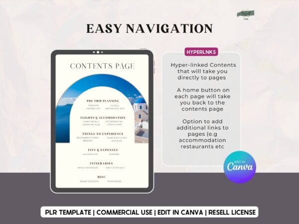 PLR, Resell, Commercial Use Travel Planner Template, Vacation planner, Travel Itinerary, Editable Canva Template, Packing List - Image 13