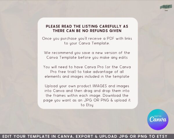 40 Etsy Listing Image Mockups Canva Templates, Listing Templates, Customizable. Aesthetic, Digital Products, Etsy Seller Promotion Branding - Image 7