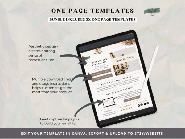 Canva Download Instructions Template, Etsy Digital Product Instructions, PDF Deliverable Template, Digital Download Instructions - Image 8