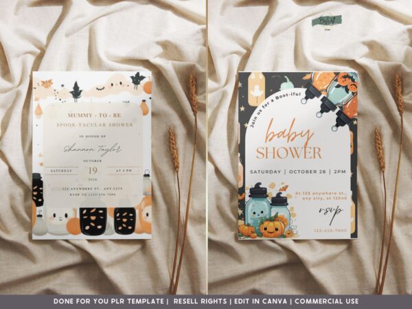 PLR Halloween Baby Shower Invitations - Image 8