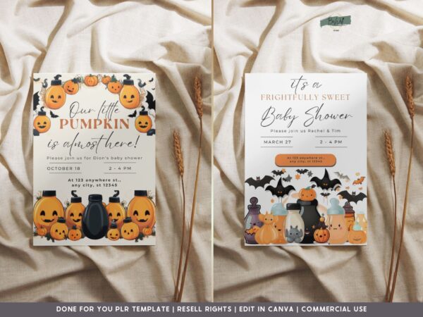 PLR Halloween Baby Shower Invitations - Image 11