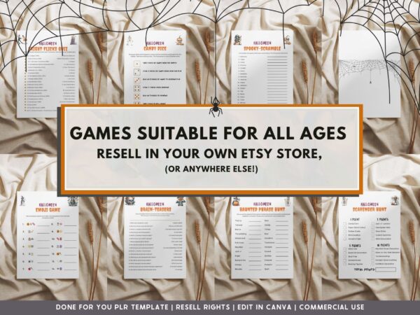 Canva Editable Halloween Games - Start an Online Business