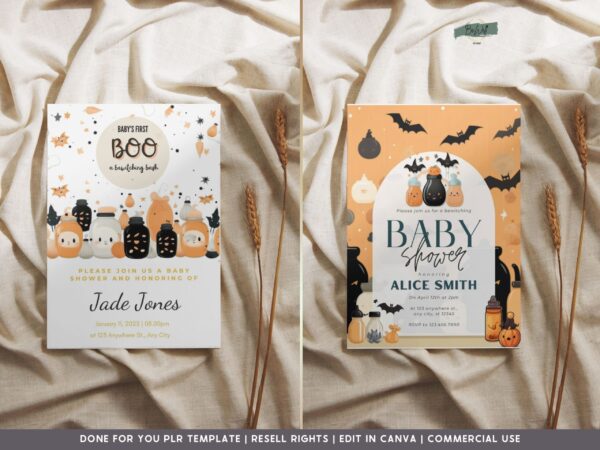 PLR Halloween Baby Shower Invitations - Image 10
